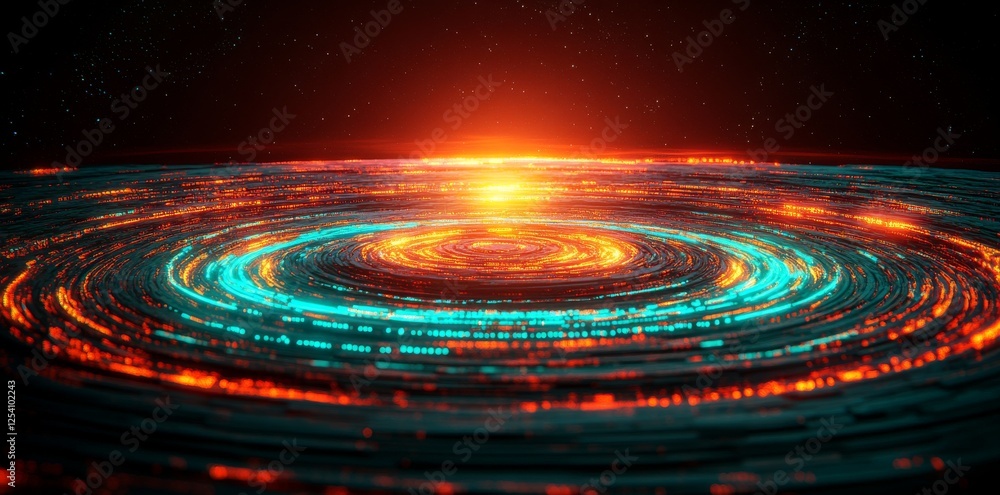 Poster 3d illustration of abstract blue digital plexus connection dots with a technology isolated backgroun