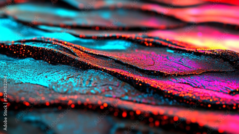 Aufkleber a 3d rendering showcases a futuristic flight through a digital line landscape, accompanied by blue d