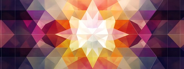 Fototapeta premium A symmetrical geometric pattern with triangles and squares 