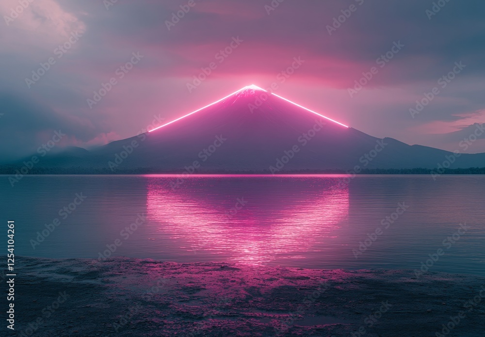 Poster a surreal digital virtual cyber world is brought to life through a 3d rendering of a futuristic land