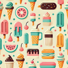 Frozen Treats Print Design in Vector