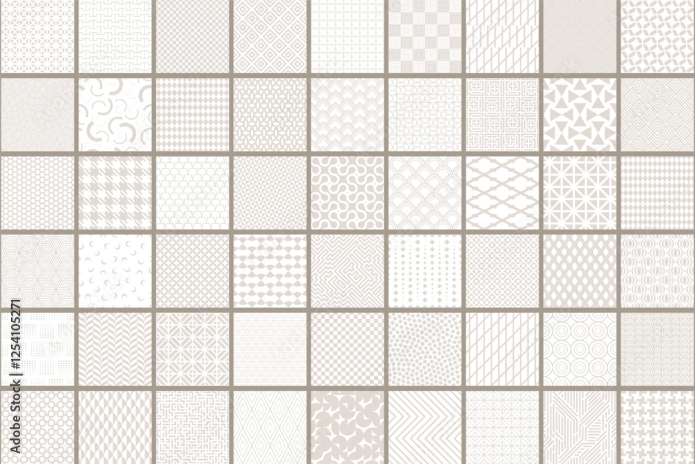 Aufkleber collection of vector seamless geometric ornament patterns. neutral repeatable backgrounds. endless s