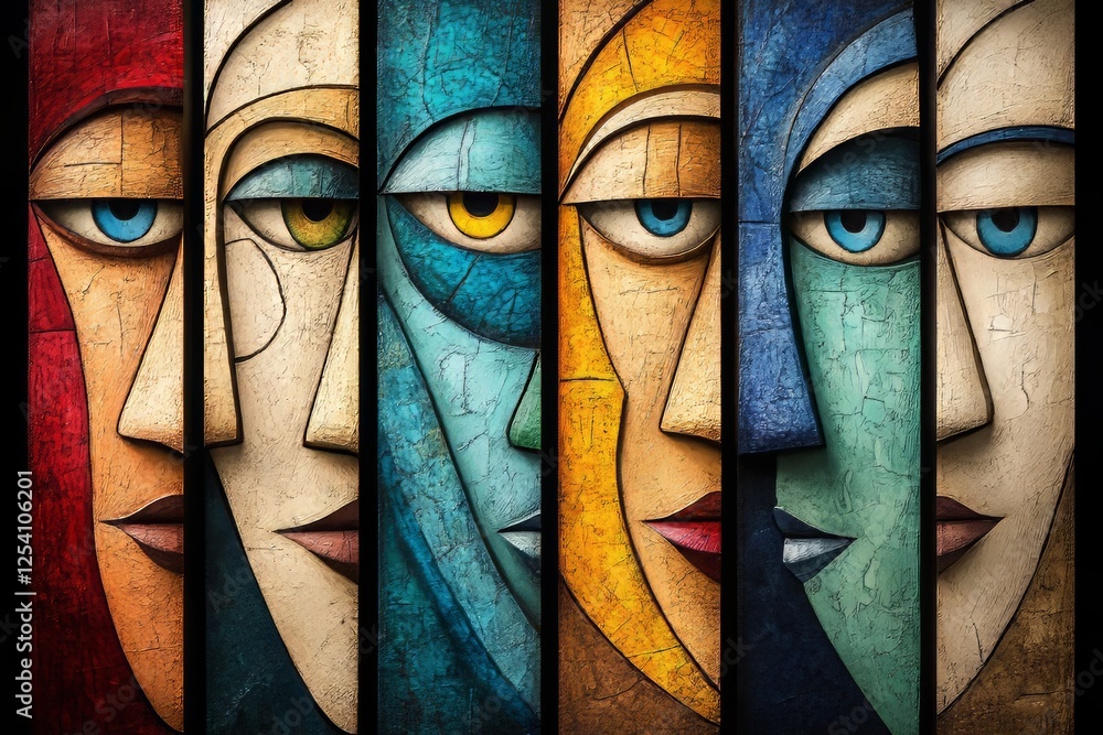 Poster **bold crowd pattern in social media artistic style - generated by ai**