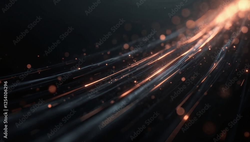 Aufkleber abstract black background with glowing radial orange lines and smooth gradients. geometric design wi