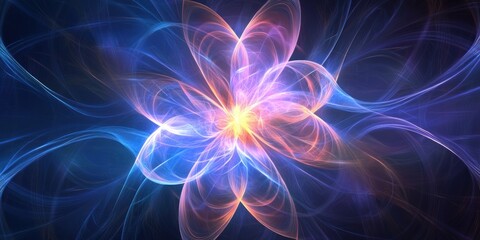 Abstract Glowing Flower Energy Light Design