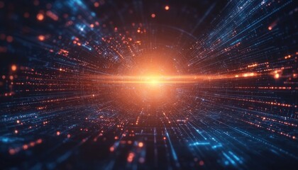 Obraz premium Abstract Digital Tunnel Of Light And Data Streams