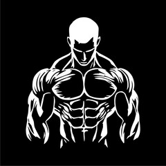 vector illustration of muscle man