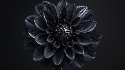 A Dark Elegant Dahlia Flower in Full Bloom