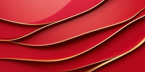 Abstract Red and Gold Wave Design Background