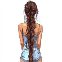 Naklejka premium Simplified image of a woman with a low bun