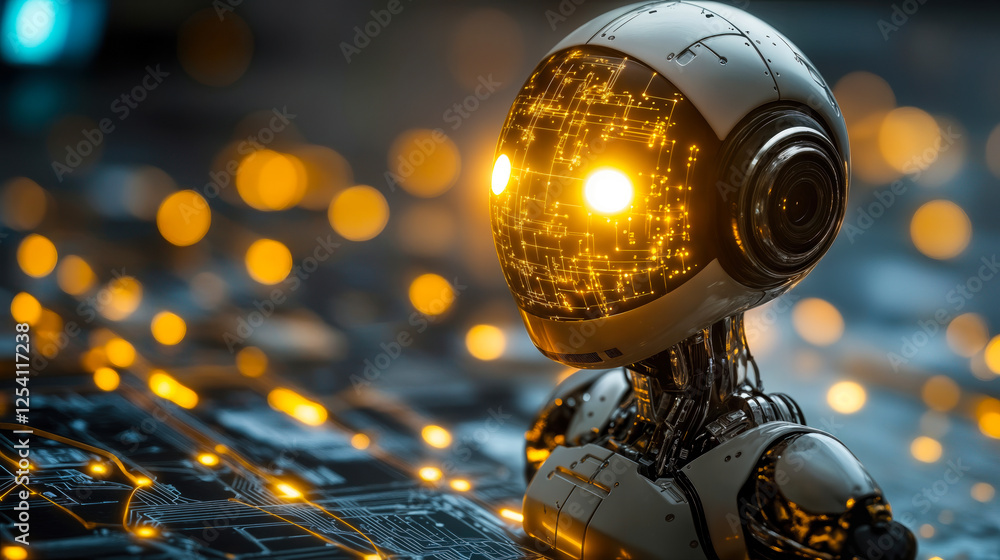 Poster automated decision support system ai robot illuminated circuit insights technology artificial intell