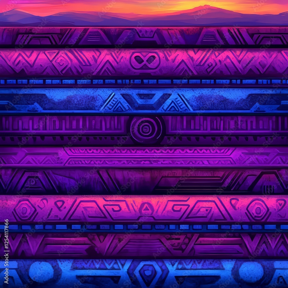 Poster pixels arranged in a seamless geometric design