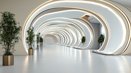 Obraz premium A fashion conference hall showcasing the top trends of 2025, sleek and modern interior design