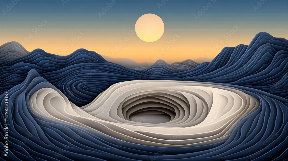 Poster stock abstract background. digital illustration of technology with blue line flow. includes motion g