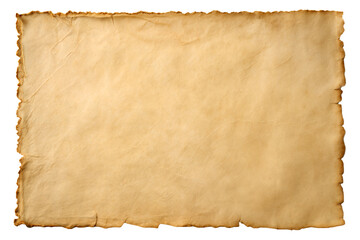 Blank Aged Parchment Paper with Rough Edges Transparent Background