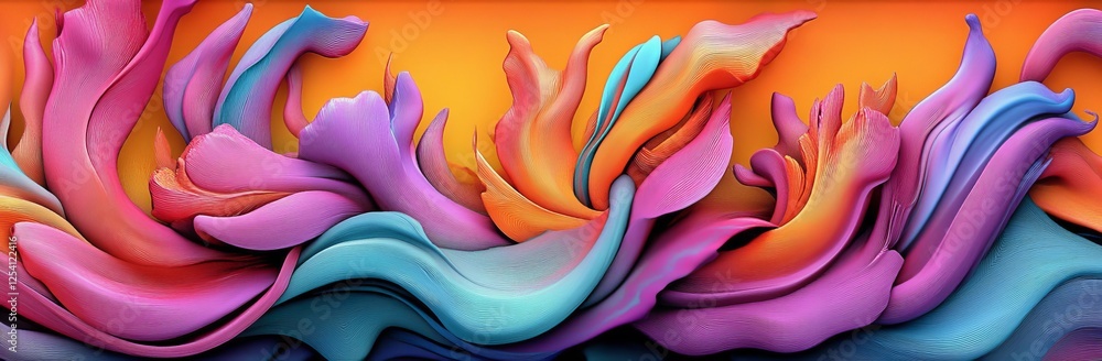 Poster an abstract background pattern with an orangish flame color, incorporating orange and black painted 
