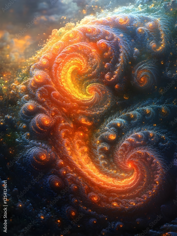 Wall mural a field of spiraling shapes that appear to move as you shift your gaze.