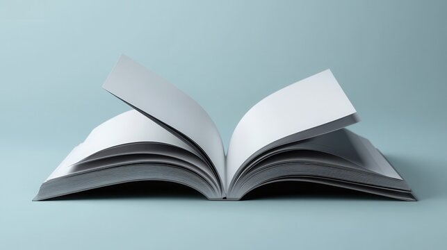 Magazine Mockup with Open Pages A magazine mockup with open pages, allowing for customization of page layouts and magazine cover designs.