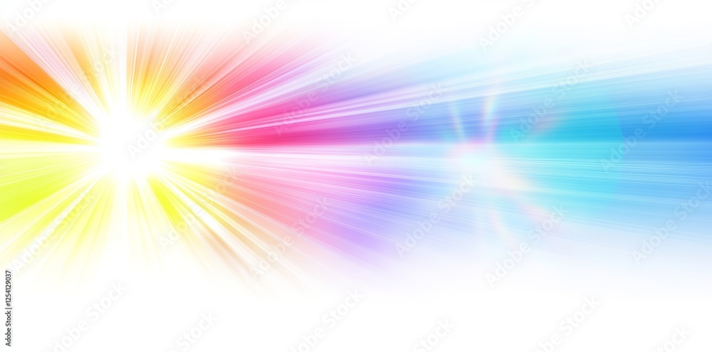 Poster a captivating light effect with abundant sparkling rainbow highlights on a transparent background, f
