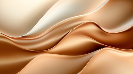 Obraz premium Abstract minimal background, a brown and light blue gradient with three-dimensional soft ripples