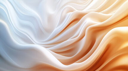 Obraz premium Abstract minimal background, a brown and light blue gradient with three-dimensional soft ripples