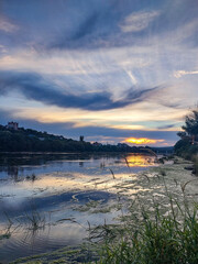 sunset over the river