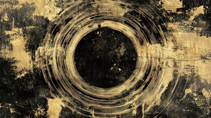 Abstract Gold and Black Circular Design