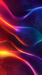Obraz premium Vibrant Cosmic Waves: Dynamic Abstract Background with Neon Pulse and Electric Colors