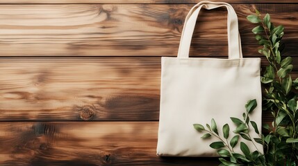 Tote Bag Mockup with Nature-Inspired Design A tote bag mockup featuring a nature-inspired design, ideal for eco-conscious brands or outdoor lifestyle products.