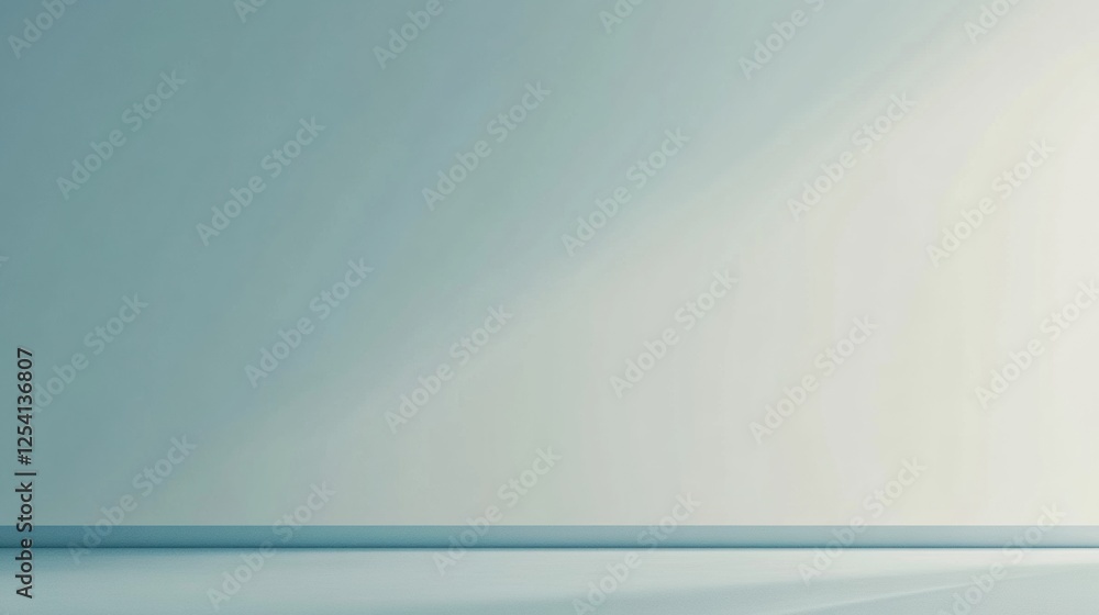 Aufkleber Minimalistic solid color background with a thin line creating a subtle division at the bottom in a serene setting. Generative AI