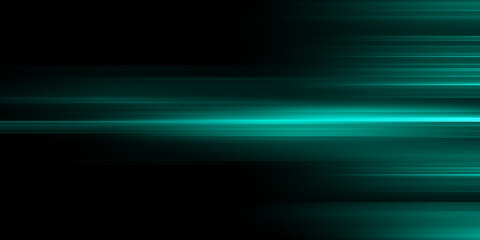 Abstract green speed neon light effect on black background