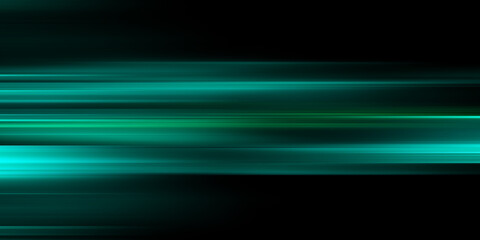 Abstract green speed neon light effect on black background
