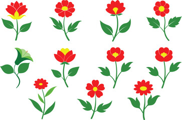 different colorful flowers vector art and illustration