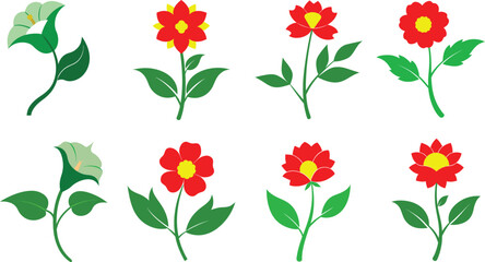 different colorful flowers vector art and illustration