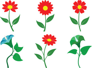 different colorful flowers vector art and illustration