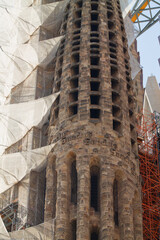 Obraz premium Close-up of Tower Under Construction at Sagrada Familia