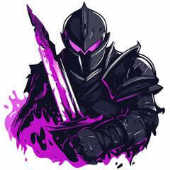 Corrupted knight logo featuring dark armor and glowing elements, emblematic of competitive esports aesthetic