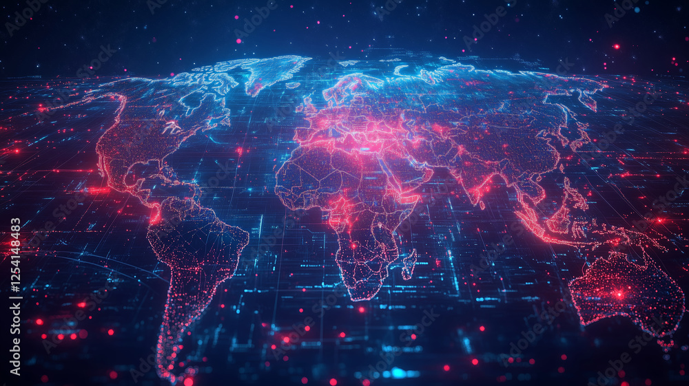 Aufkleber Mapping global networks' connectivity and complexity through neuro-maps