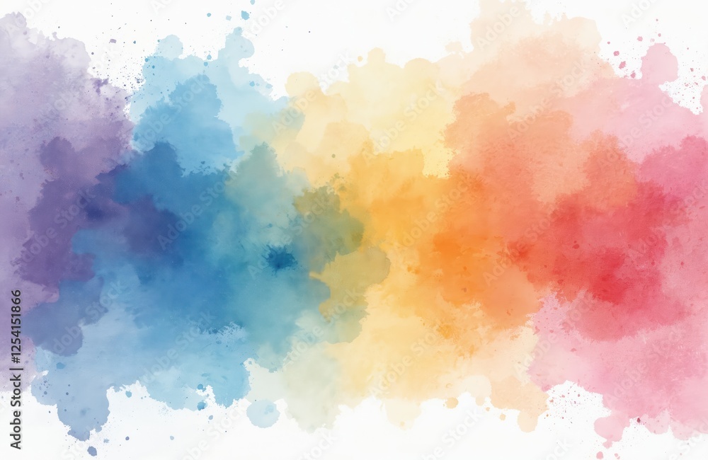 Poster watercolor background with soft pastel color gradient. abstract hand drawn watercolor texture for de