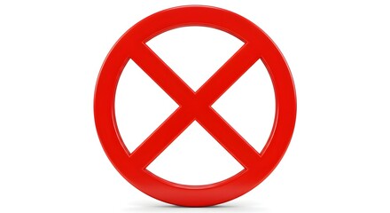 Obraz premium Red Prohibition Sign Isolated on White Symbolizing Restriction and Warning