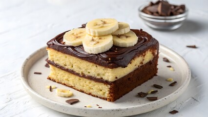 Chocolate Banana Cake Slice