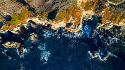 A clear blue and yellow abstract background texture evokes the shimmering surface of a tropical sea