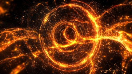 Quantum Chip Glowing with Swirling Circuits