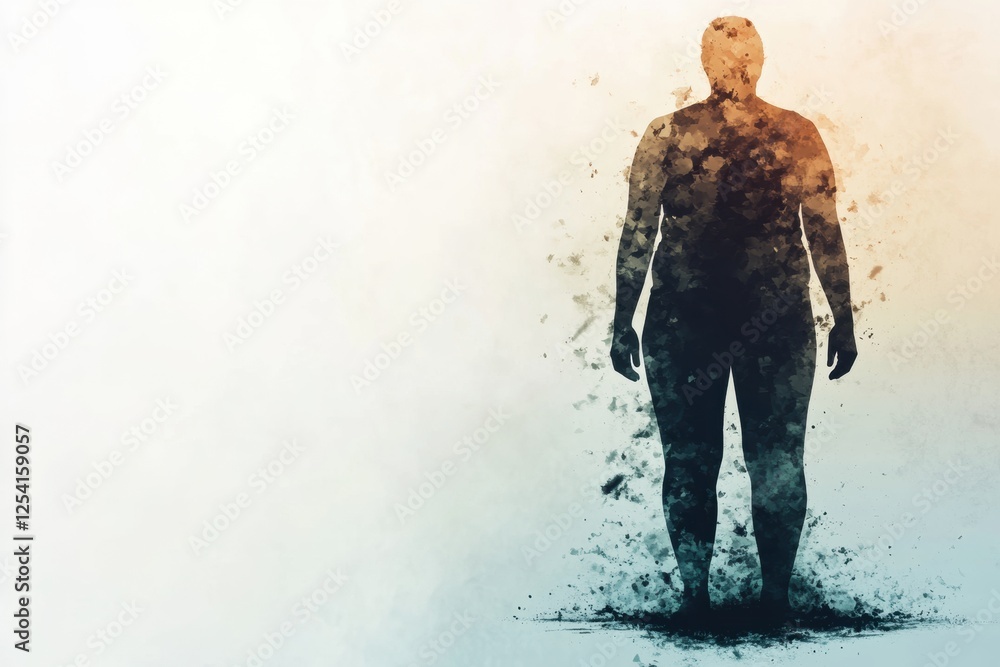 Poster weight loss transformation silhouette illustrating change from before to after in a motivational set