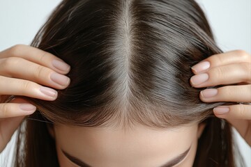 Obraz premium Hair health care tips salon setting informative article bright environment close-up perspective hair growth concepts