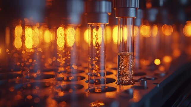 A scientist drips chemical liquid into a test tube, illustrating the concept of research and development in a lab. Handling samples for chemical or medical experiments
