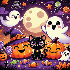 Halloween Howl Print Design in Vector