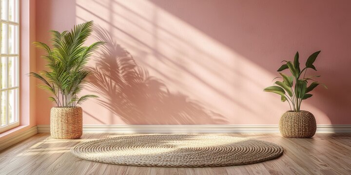 Elegant indoor plant arrangement modern living room home decor bright environment natural light serenity