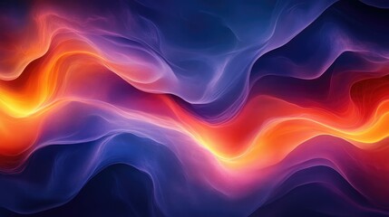 Obraz premium Abstract flowing waves of vibrant colors in a smooth, wavy pattern.