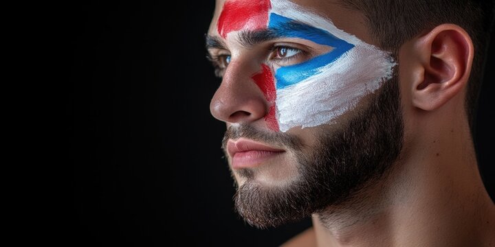 Paraguayan pride - a vibrant depiction of the red, white, and blue colors of the Paraguayan flag, symbolizing patriotism and strength, banner fitting for Independence Day or Heroes Day celebrations